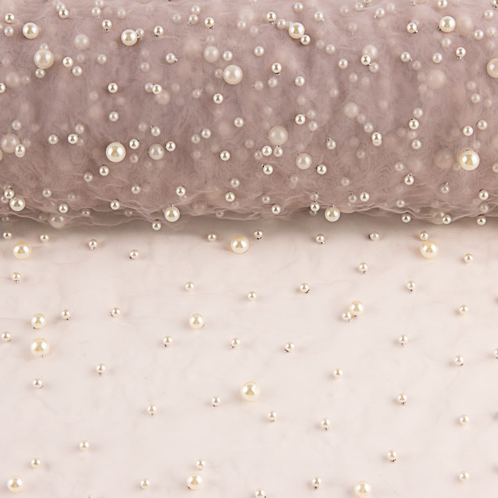 Pink Tulle Nude Make-up with Pearls - Ribes y Casals