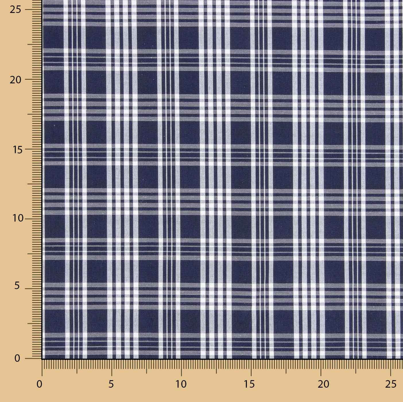 Gingham pattern in navy blue and white - Ribes y Casals