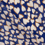 Silver Lurex Viscose with Blue Hearts - Ribes y Casals