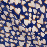 Silver Lurex Viscose with Blue Hearts - Ribes y Casals