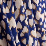 Silver Lurex Viscose with Blue Hearts - Ribes y Casals