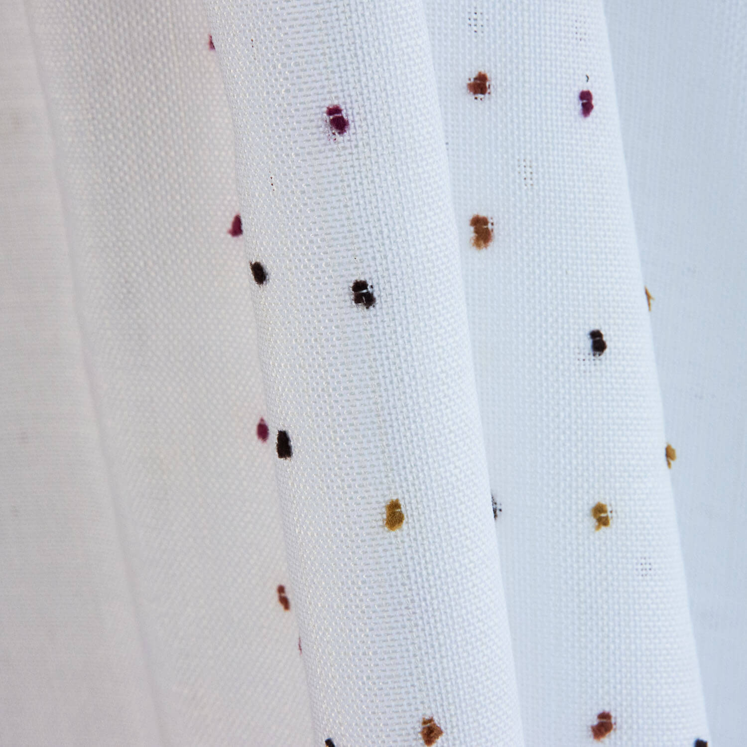 Striped Plumeti Sheer Curtain in Autumnal Tones - Ribes y Casals