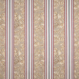 Versailles Garden Cotton Canvas with Beige and Maroon Stripes - Ribes y Casals