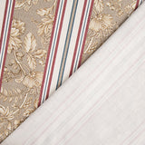 Versailles Garden Cotton Canvas with Beige and Maroon Stripes - Ribes y Casals