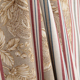 Versailles Garden Cotton Canvas with Beige and Maroon Stripes - Ribes y Casals