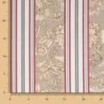 Versailles Garden Cotton Canvas with Beige and Maroon Stripes - Ribes y Casals