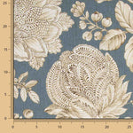 Imperial Blue Cotton Canvas with Linen Fabric Effect - Ribes y Casals