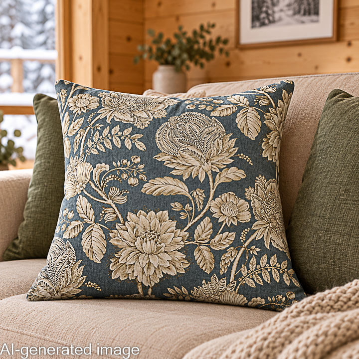 Imperial Blue Cotton Canvas with Linen Fabric Effect - Ribes y Casals