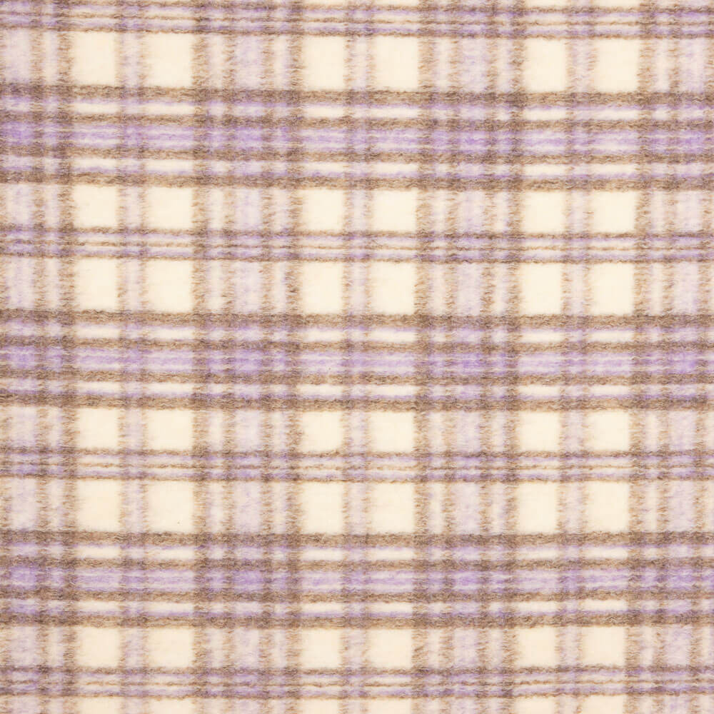 Beige Checked Fur Coat - Ribes y Casals