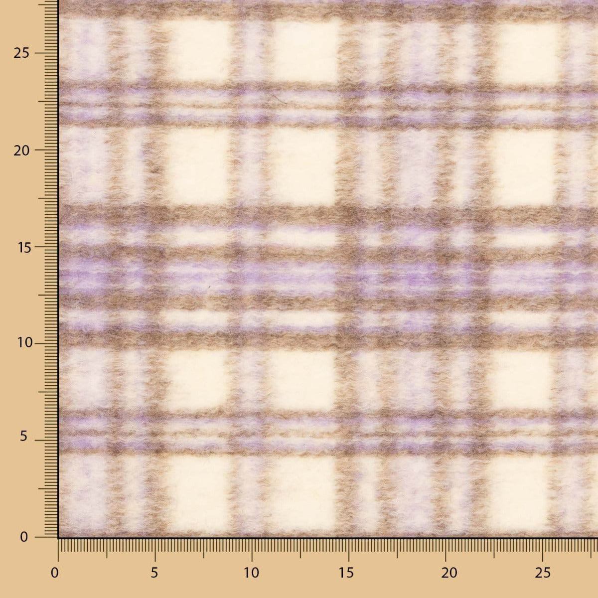 Beige Checked Fur Coat - Ribes y Casals