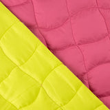 Reversible Quilted Fabric Pink and Lime - Ribes y Casals
