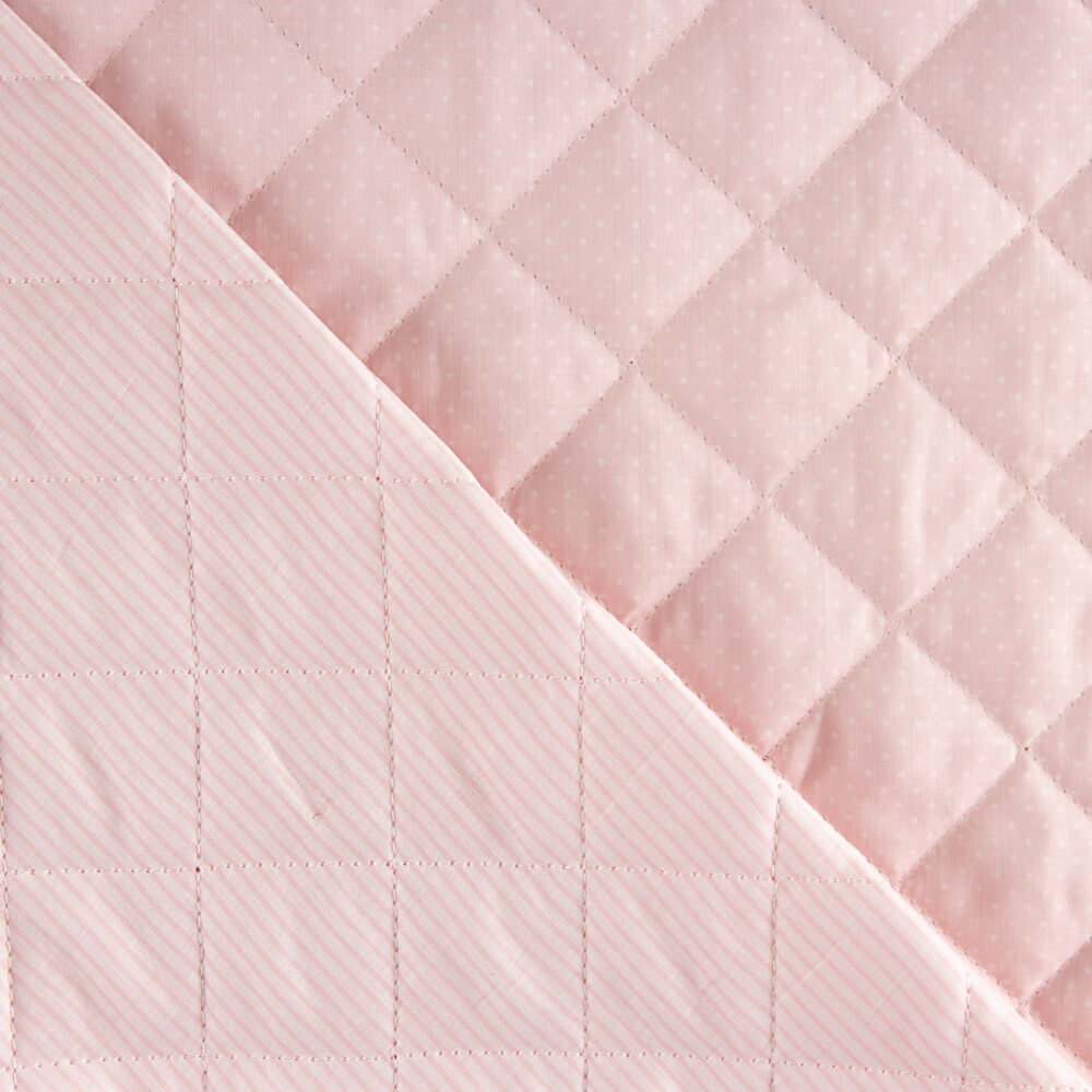 Quilted Cotton Polka Dots-Pink Stripes - Ribes y Casals