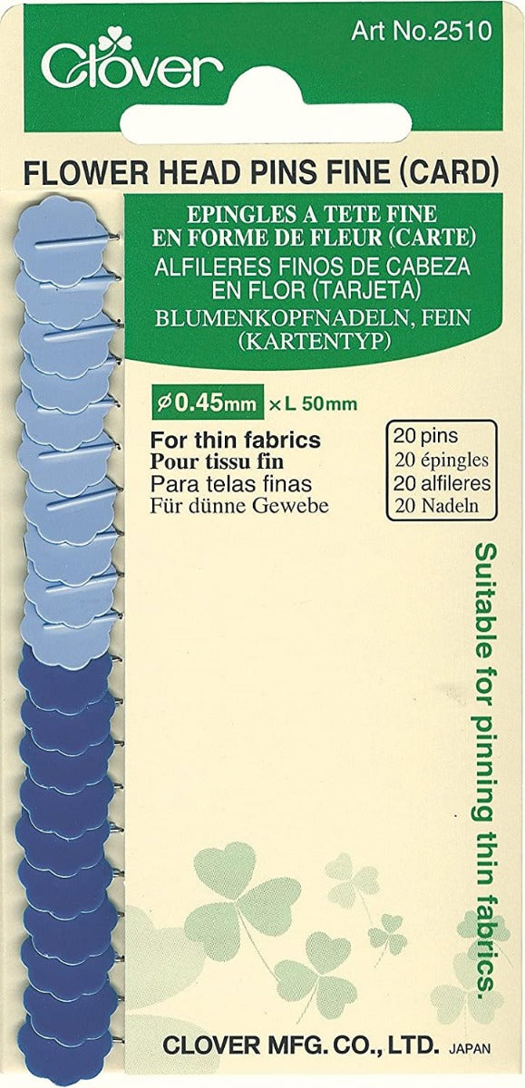 Clover Blue Flower Head Pin - Ribes y Casals