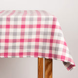 Pink-Gray Checked Cotton Tablecloth - Ribes y Casals