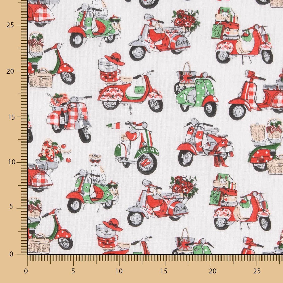 Cotton Printed Vespas Italy - Ribes y Casals