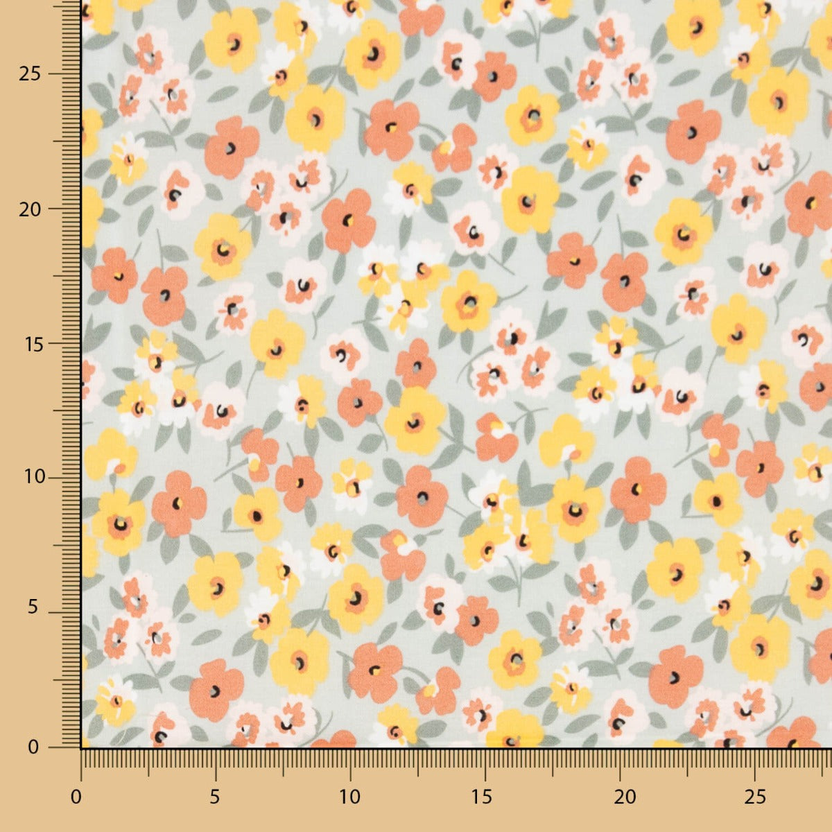 Cotton Poplin Flowers Sage Green - Ribes y Casals