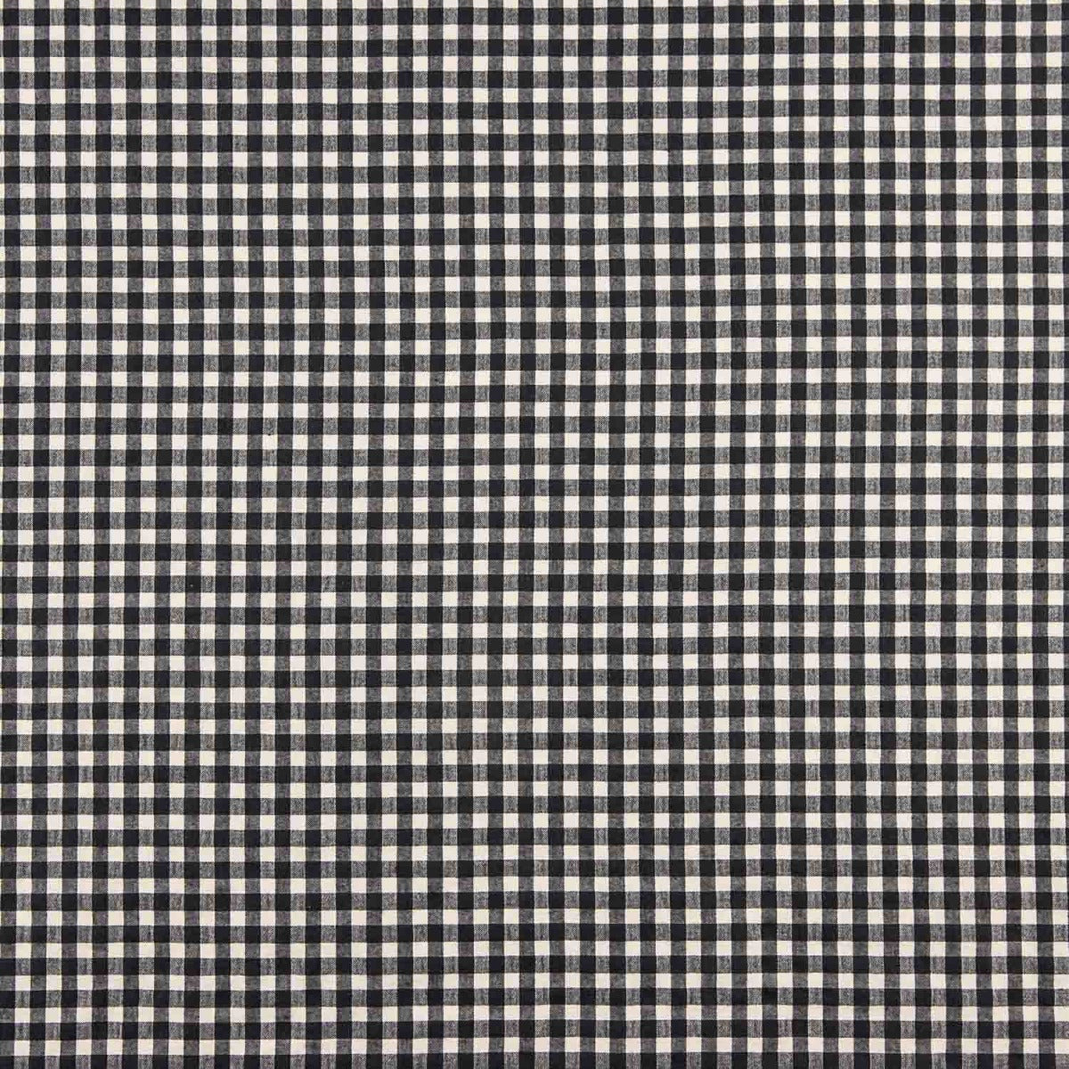 Black and White Medium Check Cotton Seersucker - Ribes y Casals