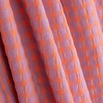 Orange/Mauve Medium Checked Seersucker Cotton - Ribes y Casals
