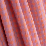 Orange/Mauve Medium Checked Seersucker Cotton - Ribes y Casals