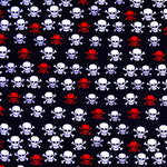 Algodón Estampado Calaveras Roja - Ribes y Casals