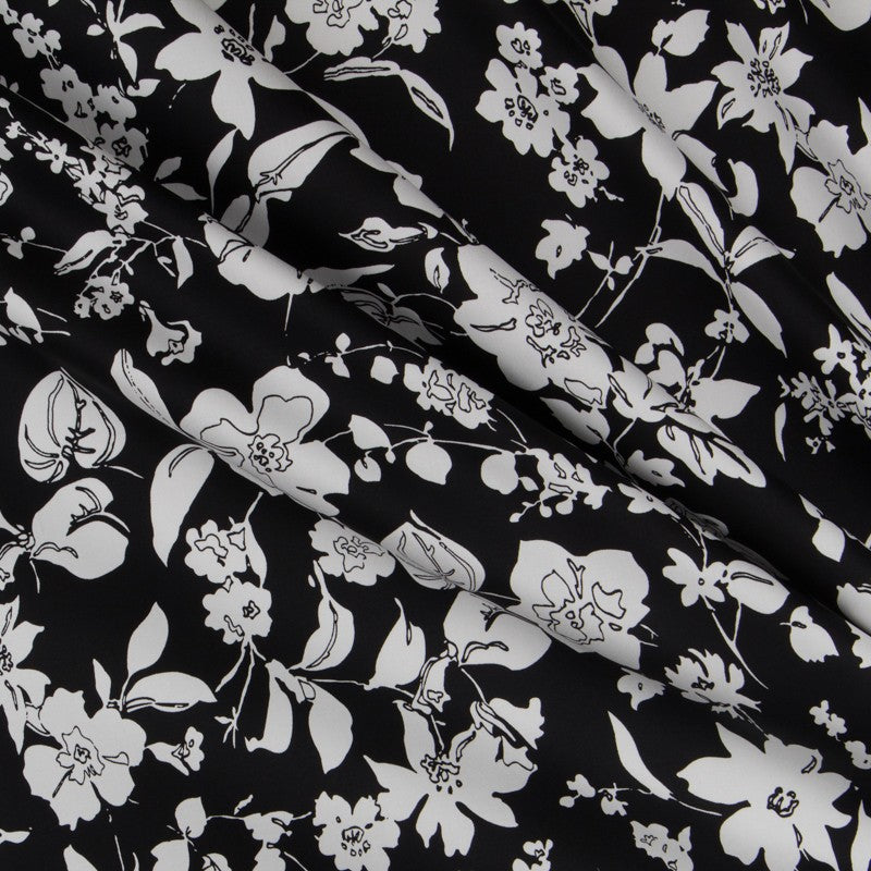 Lycra Cotton Floral Black - Ribes y Casals