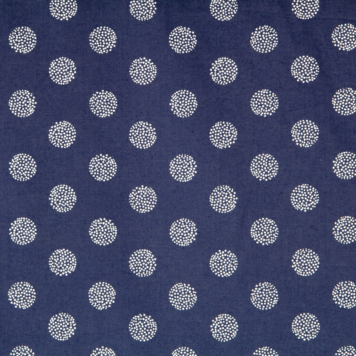 Cotton Navy Circles Silver - Ribes y Casals