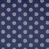 Cotton Navy Circles Silver - Ribes y Casals