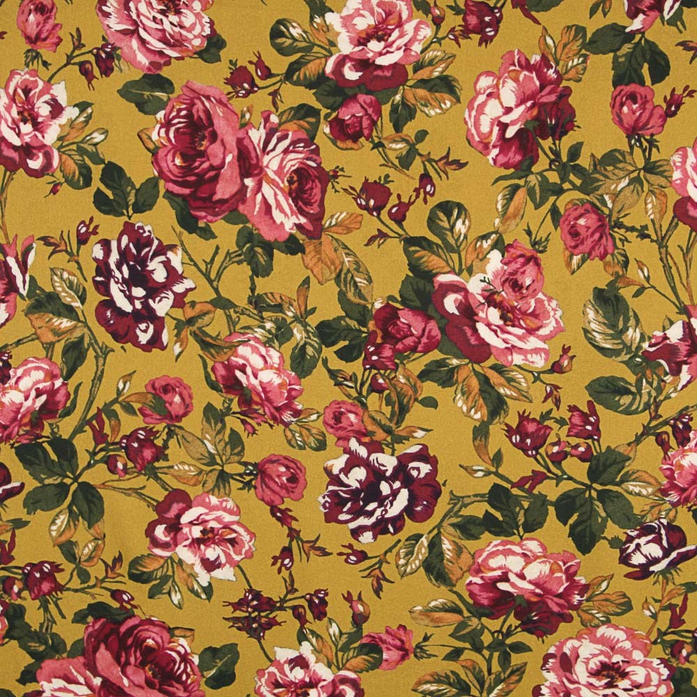 Fashion Cotton Flowers Mustard - Ribes y Casals