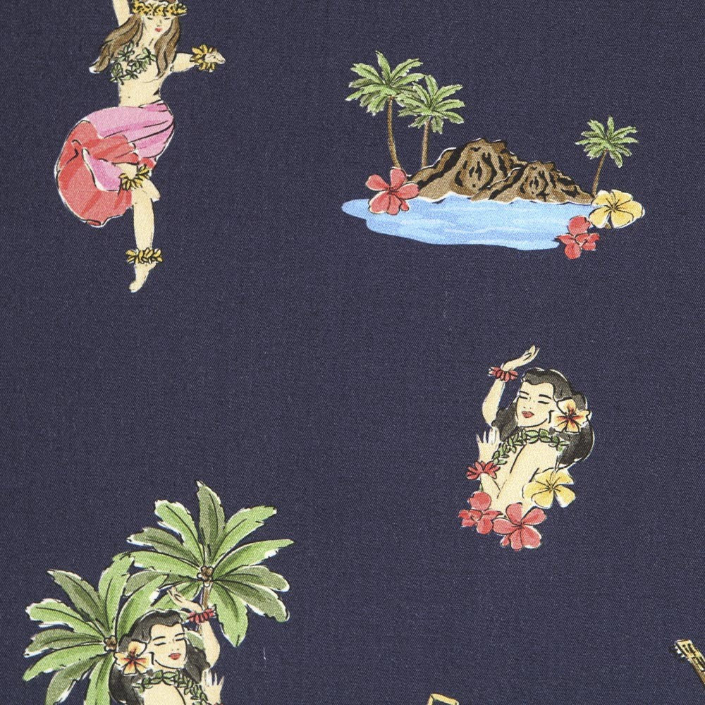 Hawaiian Fashion Cotton Navy Blue - Ribes y Casals