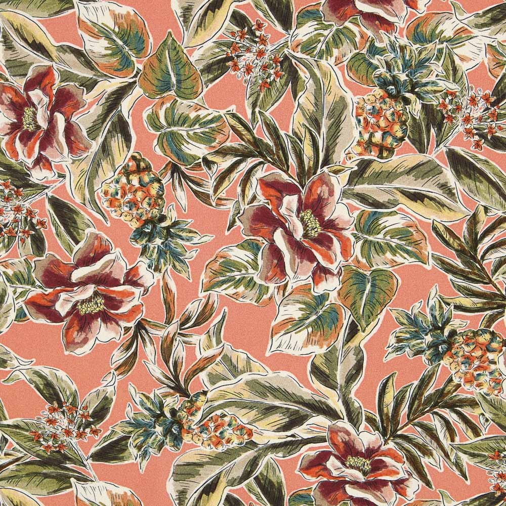 Tropical Coral Fashion Cotton - Ribes y Casals