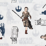 Rei Star Wars White Cotton Fabric - Ribes y Casals