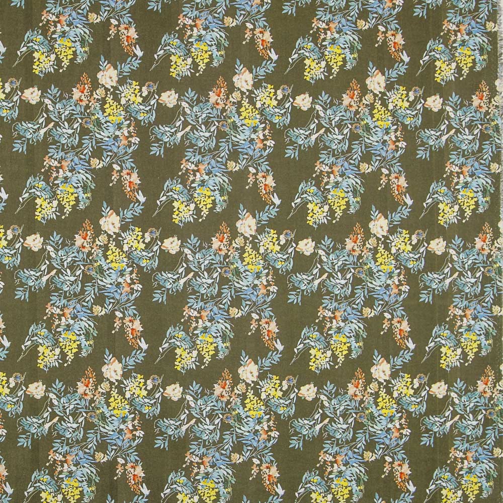Khaki Forest Print Cotton - Ribes y Casals