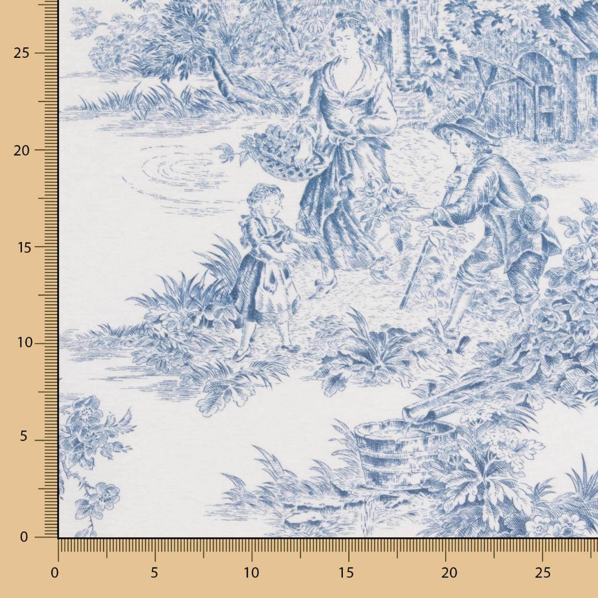 Tablecloth Anti-stain Resin Coated Toile de Jouy Blue - Ribes y Casals
