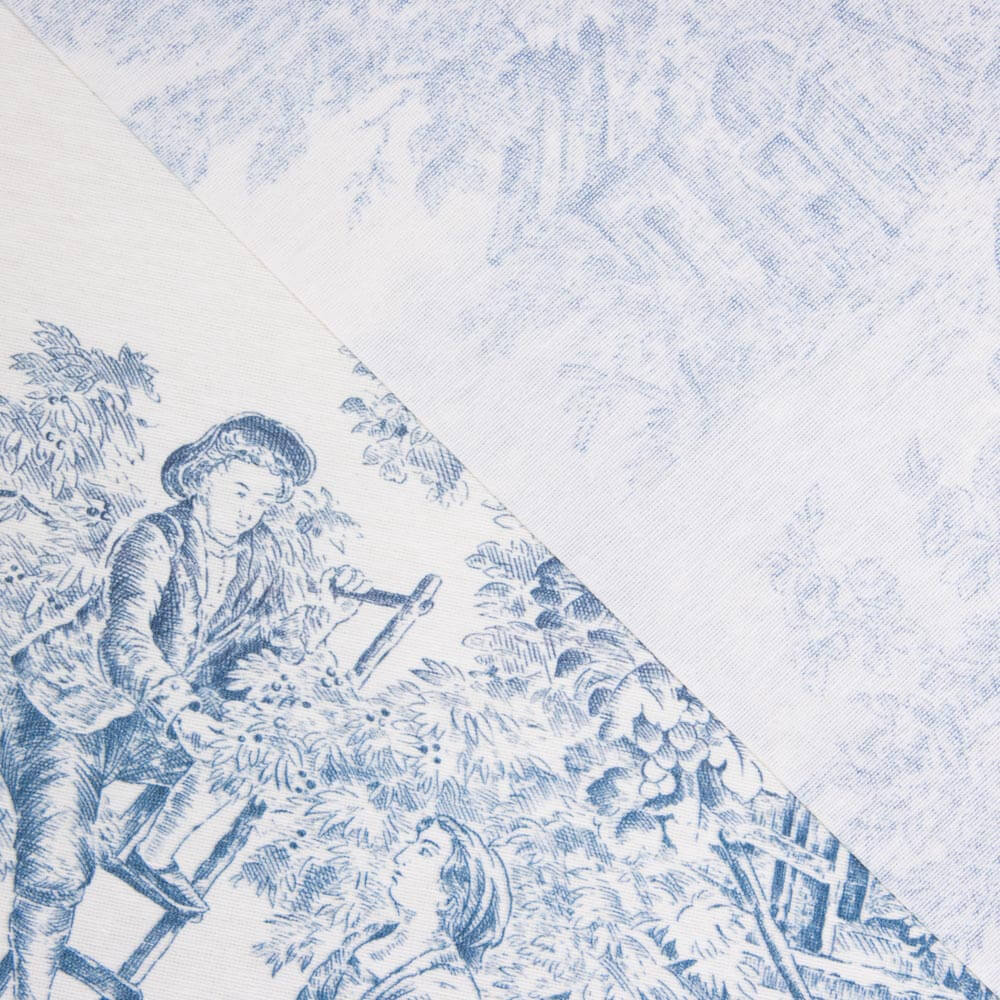 Tablecloth Anti-stain Resin Coated Toile de Jouy Blue - Ribes y Casals