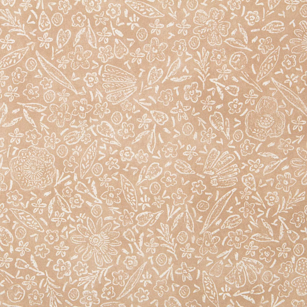 Sand Floral Outdoor Fabric - Ribes y Casals