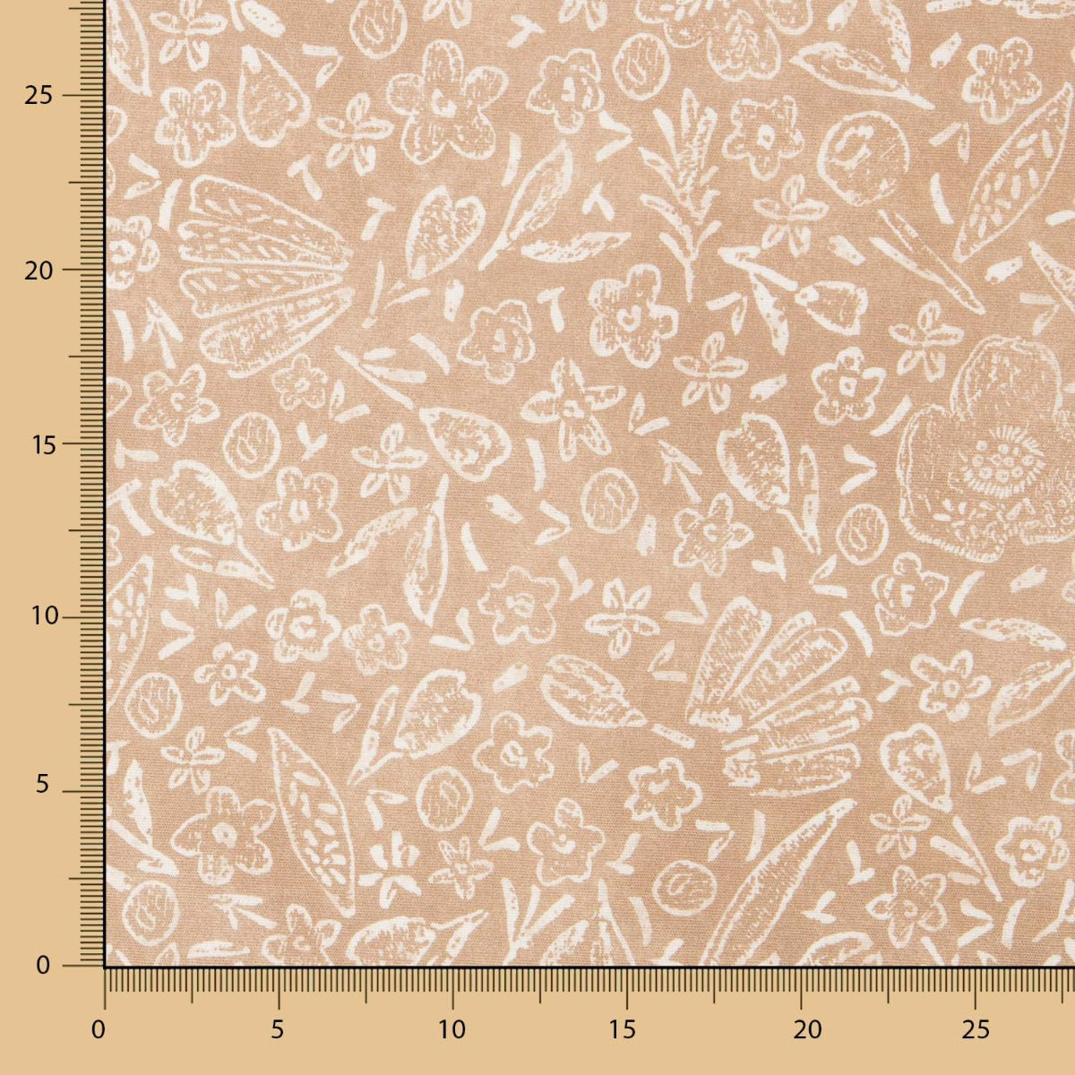 Sand Floral Outdoor Fabric - Ribes y Casals
