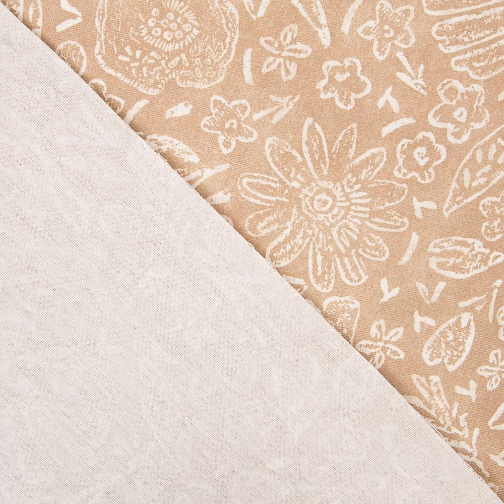 Sand Floral Outdoor Fabric - Ribes y Casals