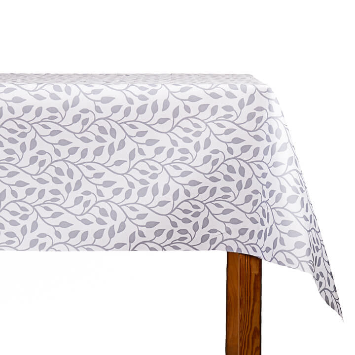 Resin-coated, stain-resistant, grey wildflower leaves tablecloths - Ribes y Casals