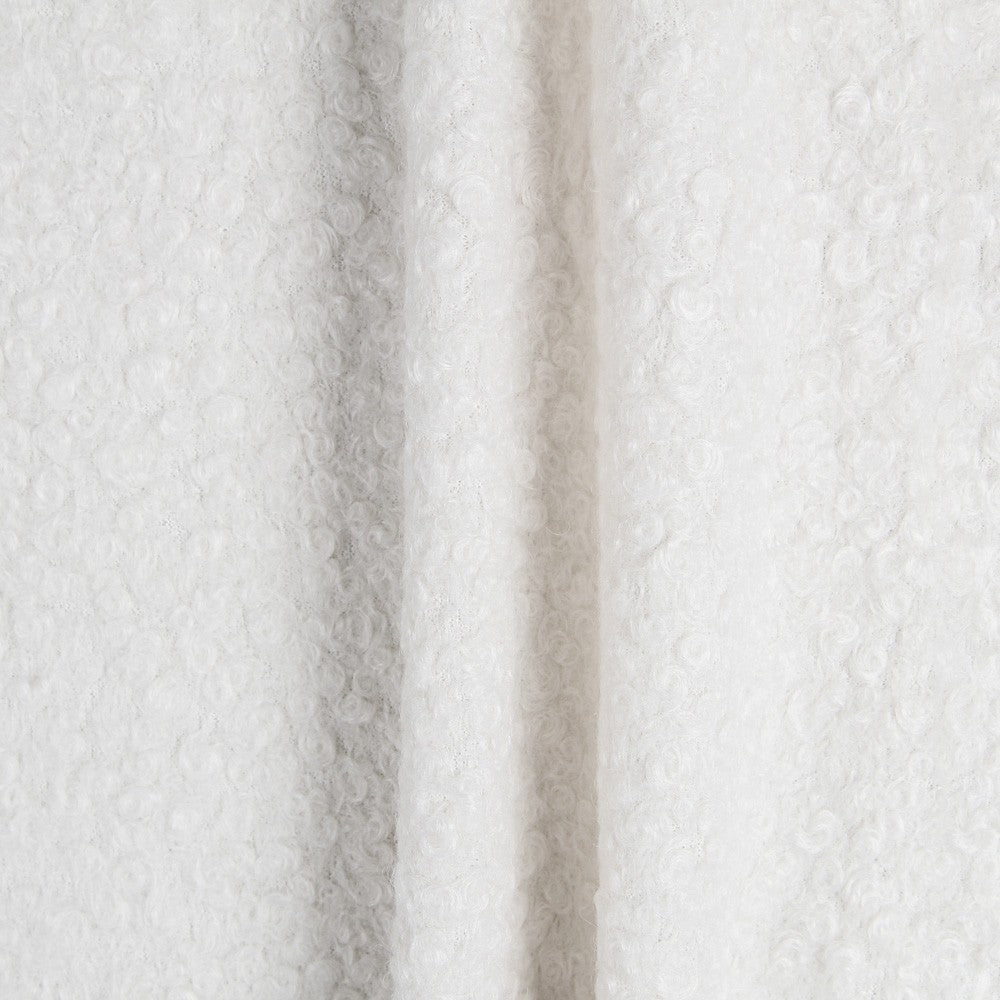 Natural White Curly Wool Coat Fabric - Ribes y Casals
