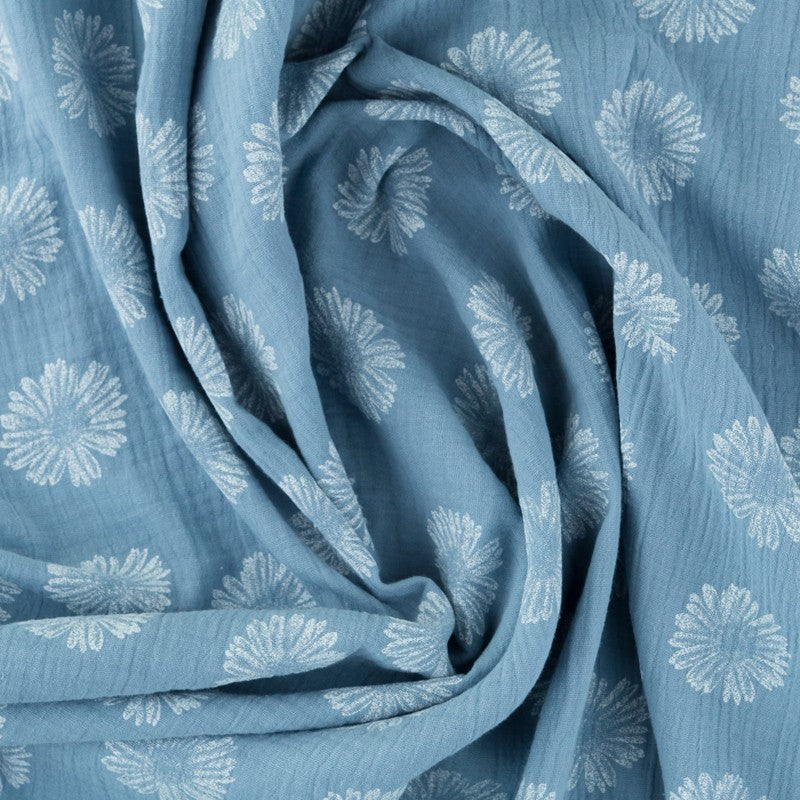 Bambula Cotton Flower Denim - Ribes y Casals