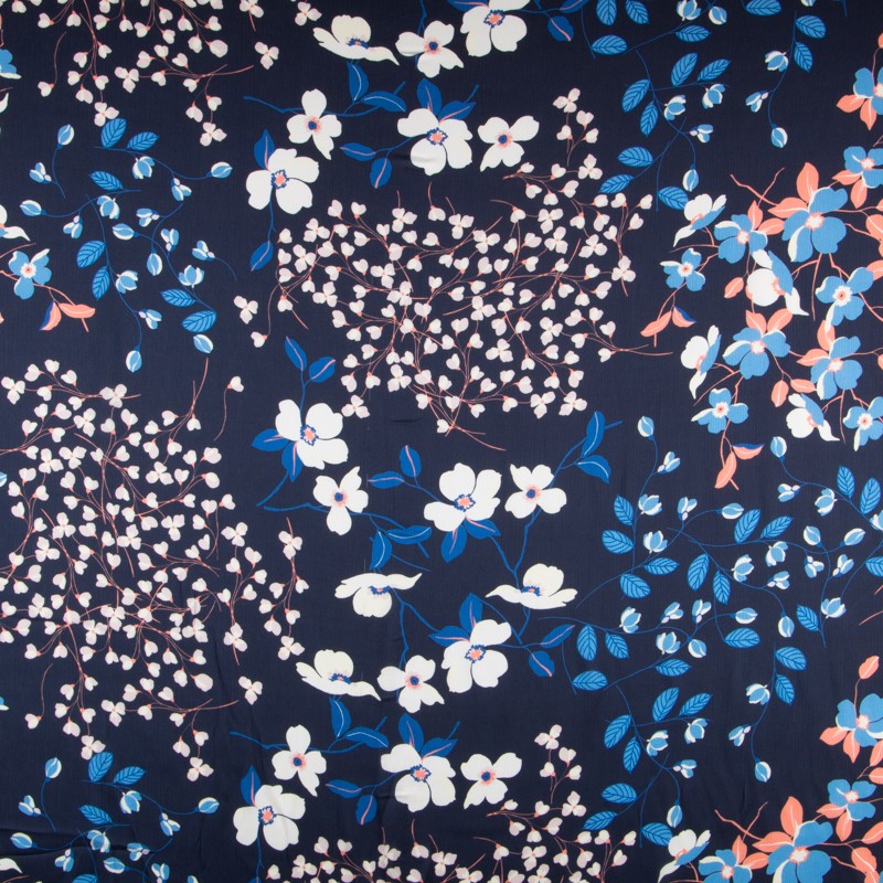 Bambula Gauze Floral Blue - Ribes y Casals