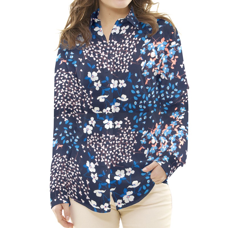 Bambula Gauze Floral Blue - Ribes y Casals