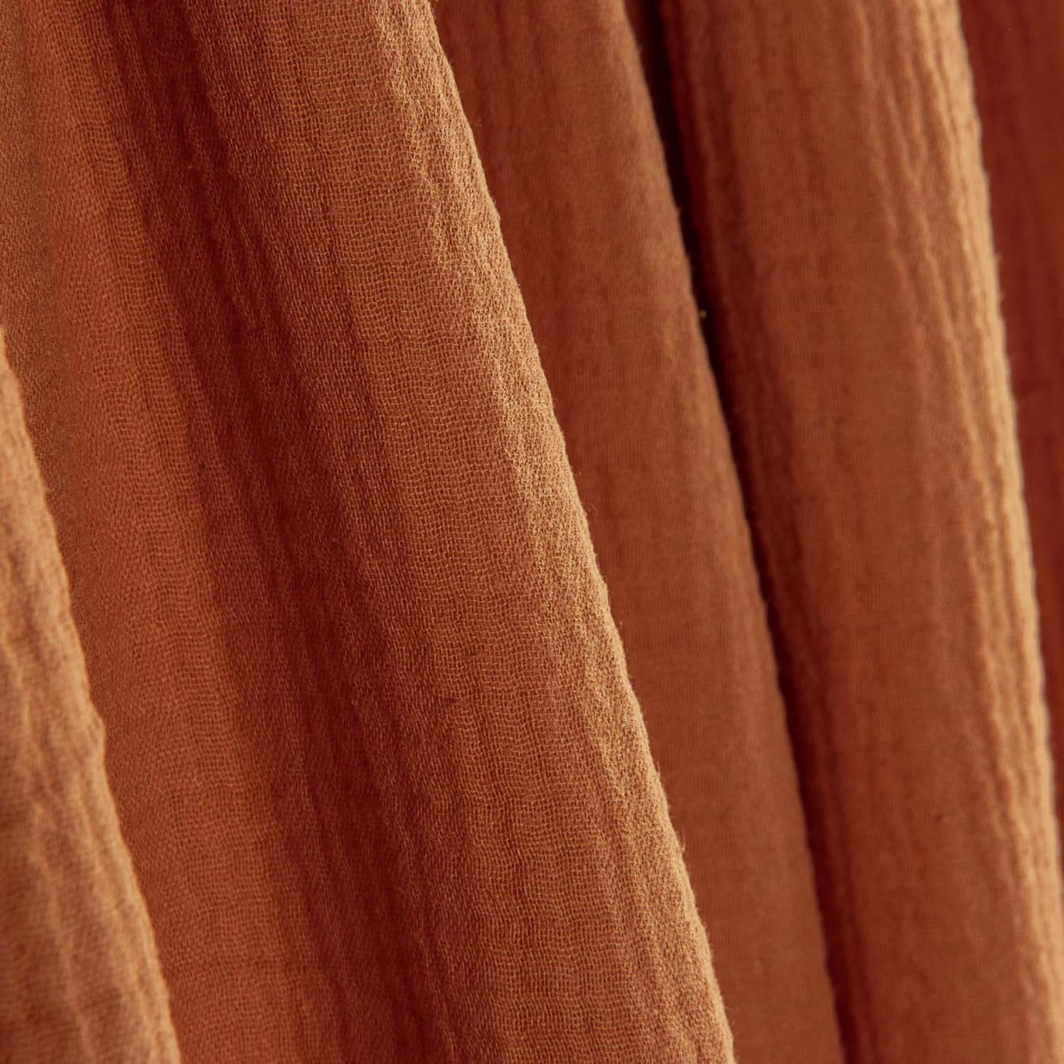 Terracotta Cotton Crinkled Double Gauze - Ribes y Casals