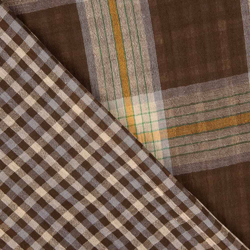 Double Gauze Reversible Brown Checkered - Ribes y Casals