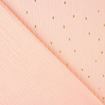 Pink Double Gauze with Gold Lurex - Ribes y Casals