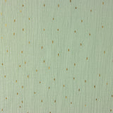 Green Double Gauze with Gold Lurex - Ribes y Casals