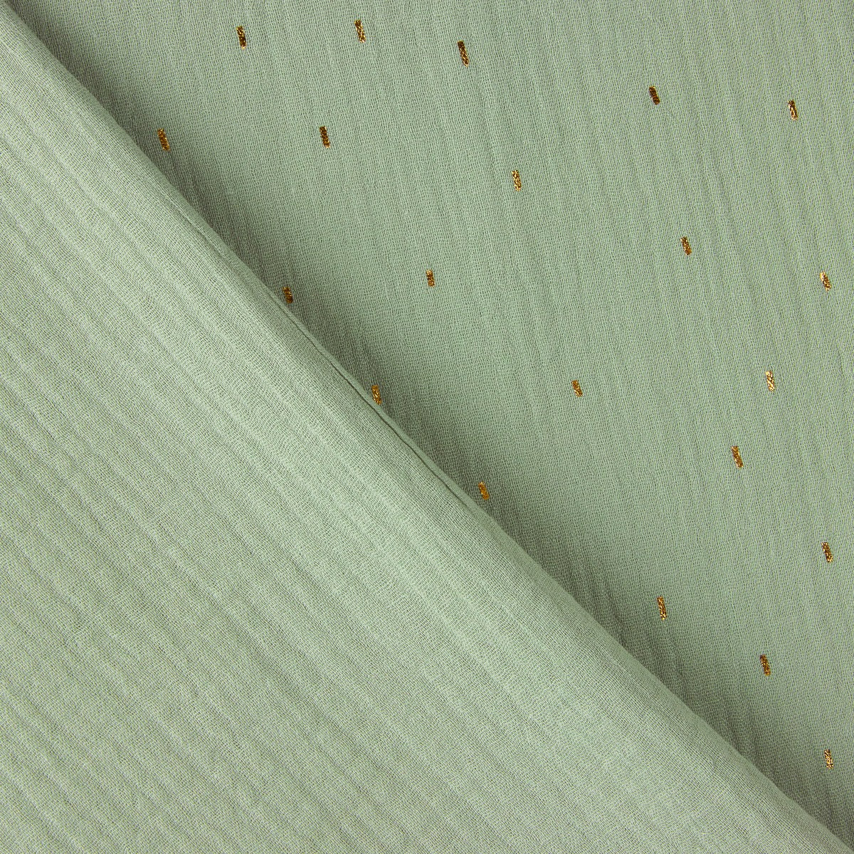Green Double Gauze with Gold Lurex - Ribes y Casals
