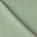 Green Double Gauze with Gold Lurex - Ribes y Casals