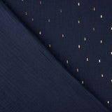 Navy Double Gauze with Gold Lurex - Ribes y Casals