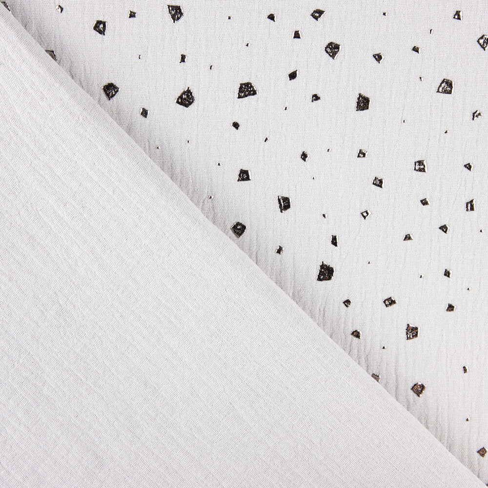 Lurex Mottled Cotton Muslin Light Grey - Ribes y Casals